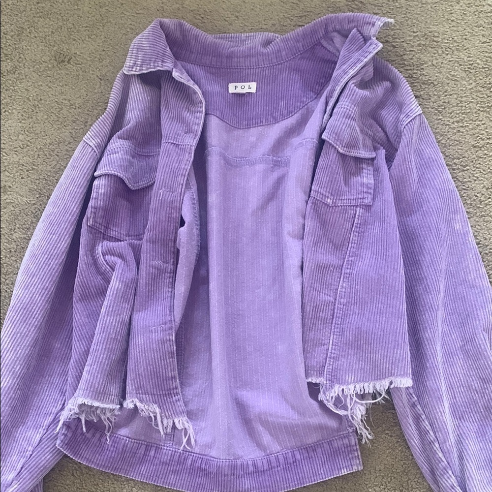 POL Lavender Corduroy Jacket
